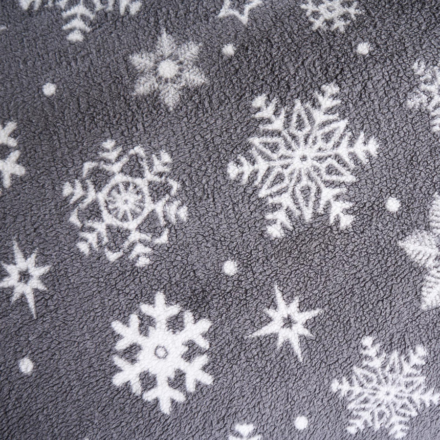Snowflake Teddy Fleece Duvet Cover Bedding Set Winter Christmas Quilt Bed Soft