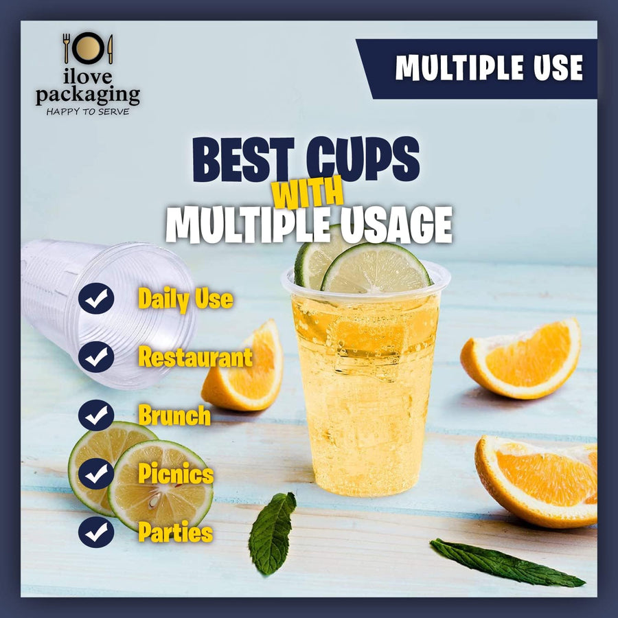 100X Plastic Disposable Drink Cups for Water Coolers Camping Travel Parties and Events (100 X 7 Ounce/180 Millilitre Cups) (100 Pack)