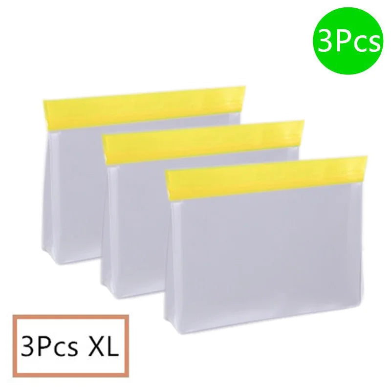 Reusable Food Storage Bag Upgrade Leakproof Top Stand up Freezer Sandwich Ziplock Bag Silicone PEVA Food Preservation Shut Bag