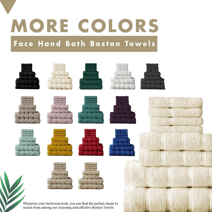 8-Piece Towels Bale Set for Bathroom, Ultra Soft Premium Quality Water Absorbent Towel Gift Sets, 100% Egyptian Cotton, 4X Face 2X Hand 2X Bath Towels, Cream