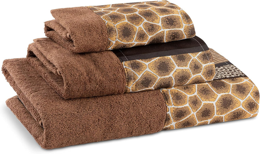 Safari Stripes Leopard, Cheetah, Zebra and Tiger Bath Towel Set of 3