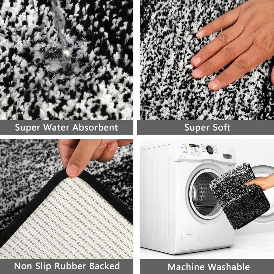 Toilet Pedestal Mat Only WC Toilet Rug Non Slip Super Absorbent U Shape Bath Mat Microfiber Soft Washable Bathroom Floor Rug