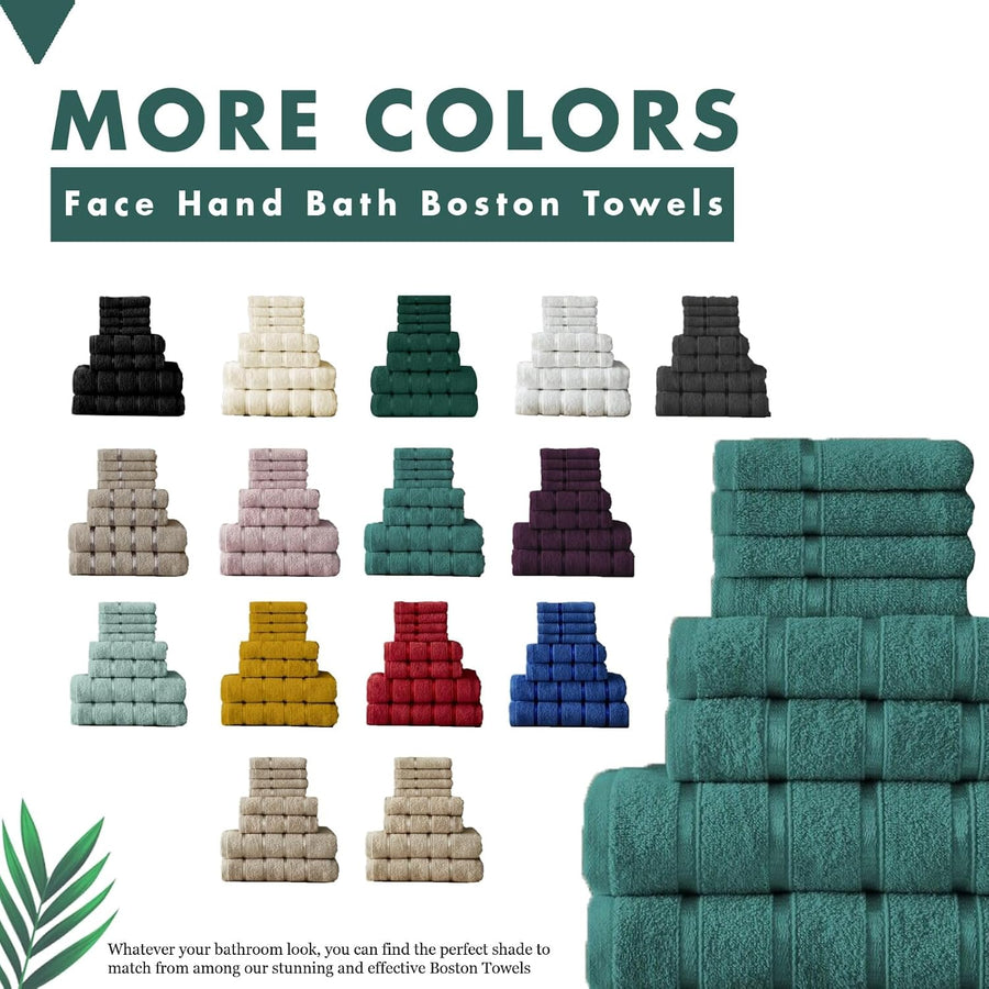 8-Piece Towels Bale Set for Bathroom, Ultra Soft Premium Quality Water Absorbent Towel Gift Sets, 100% Egyptian Cotton, 4X Face 2X Hand 2X Bath Towels, Teal
