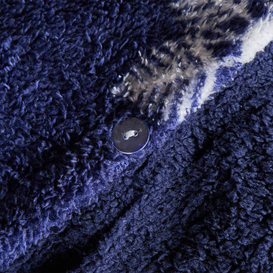 Snowflake Teddy Fleece Duvet Cover Bedding Set Winter Christmas Quilt Bed Soft