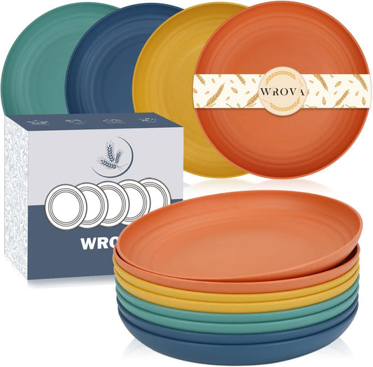 Reusable Plastic Plates Set of 8 Unbreakable Plates Set 9 Inch | Dishwasher & Microwave Safe Plate Set - Lightweight Dinner Plates for Kitchen & Outdoor, Camping Plates (Vivid Mix)